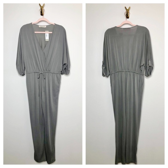 Fourteen & 9th Gray Knit Lizard Thicket Dolman Top Pant Jumpsuit - Picture 4 of 11